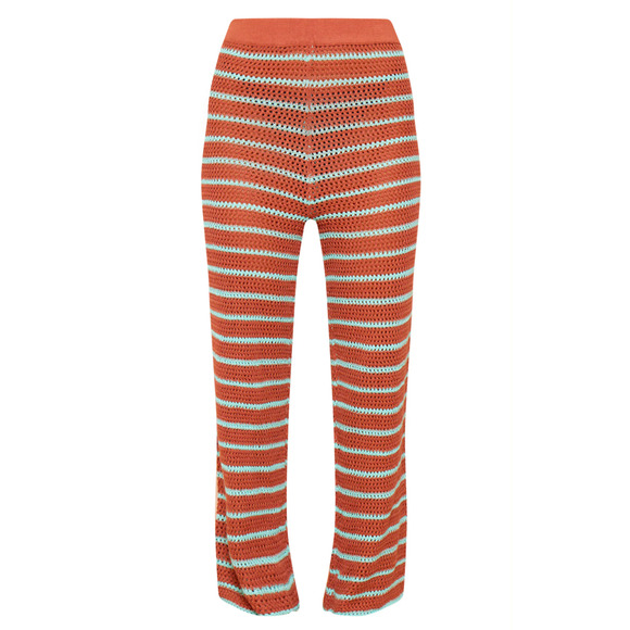 PrettyLittleThing Mocha Stripe Crochet Knit Wide Leg Pants NWT UK Size XS - Picture 6 of 8